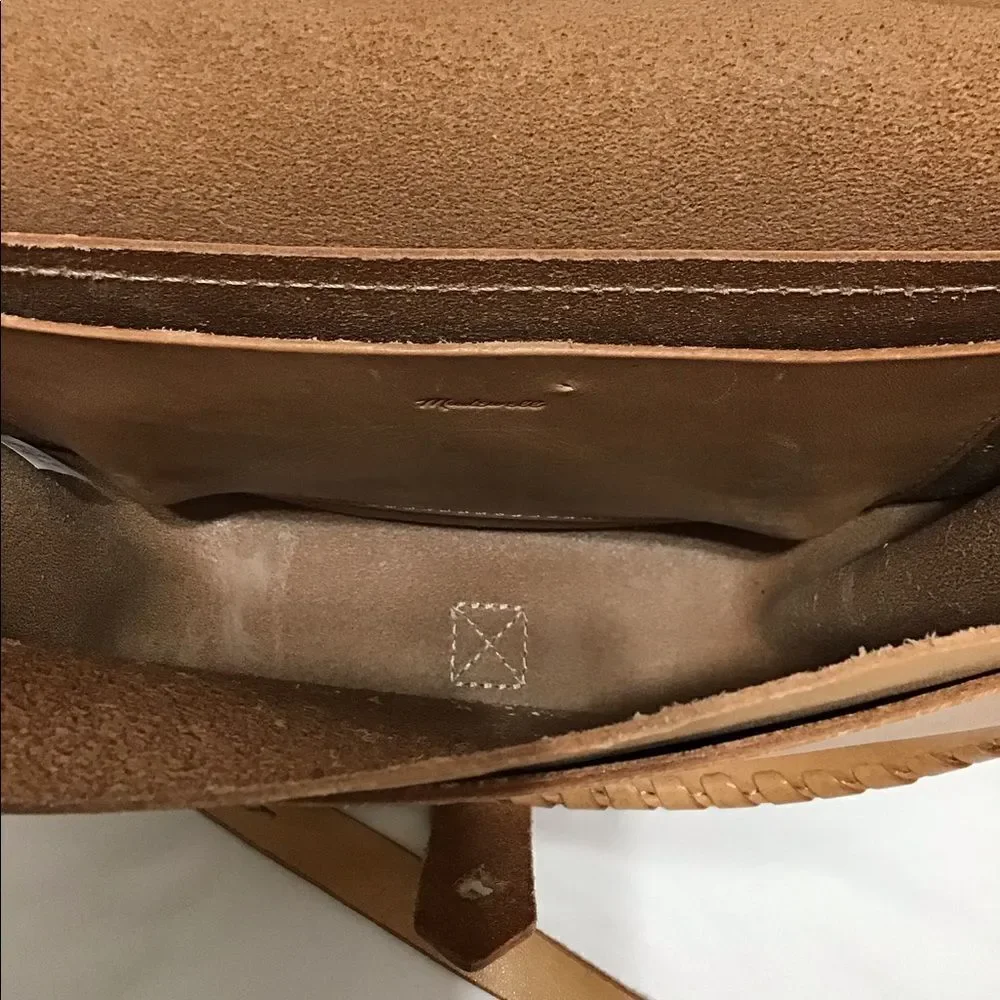Madewell Leather Whip Stitch Natural Crossbody Bag